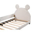 Twin Size Upholstered Daybed with Carton Ears Shaped Headboard White - Korvel