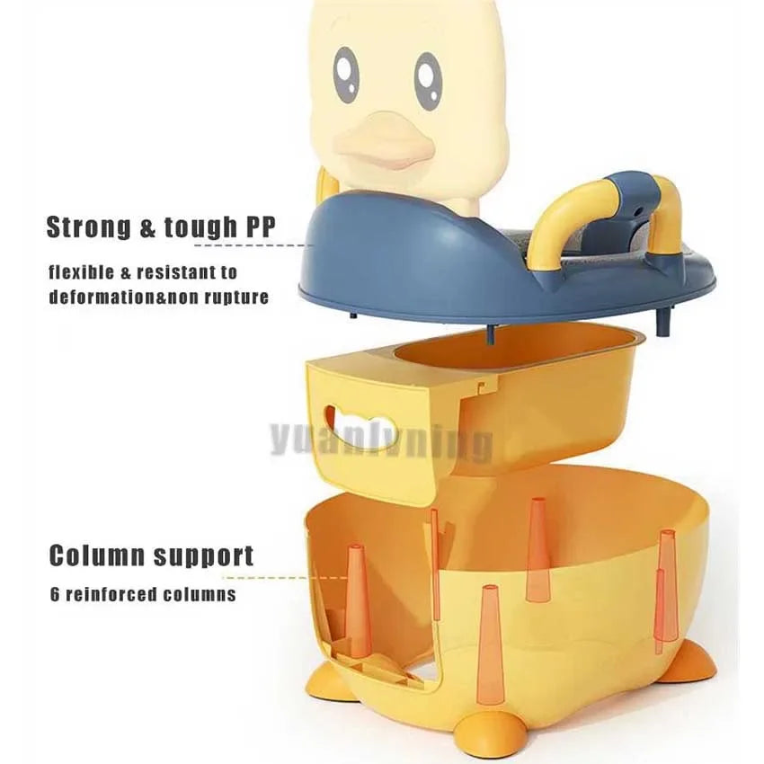 Children's Pot 1-6 Years Old Upgraded Cute Duck Baby Toilet Seat Baby Potty Portable Stool Boys & Girls Safe Trainer Seat WC - Korvel