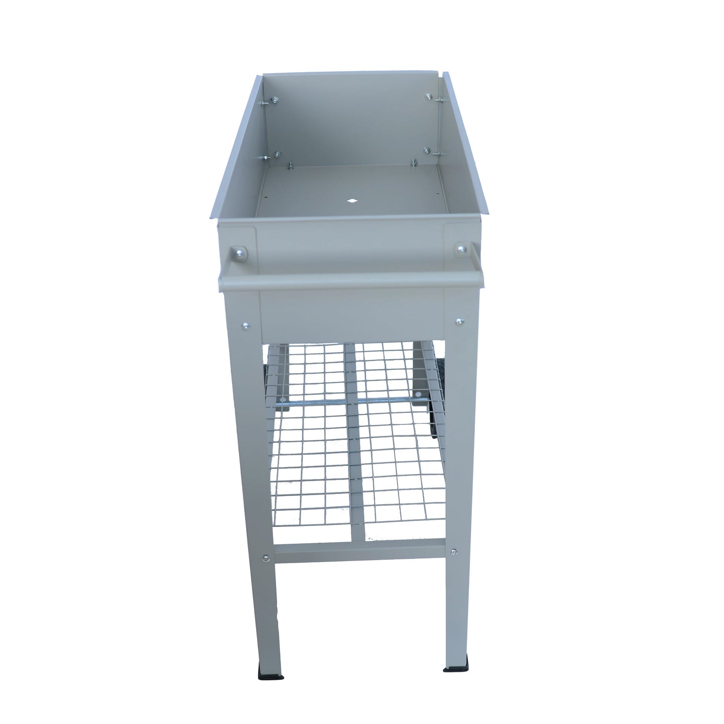 Aveyas mobile metal elevated garden bed cart, with legs, elevated flowerpot box with wheels (gray) - Korvel