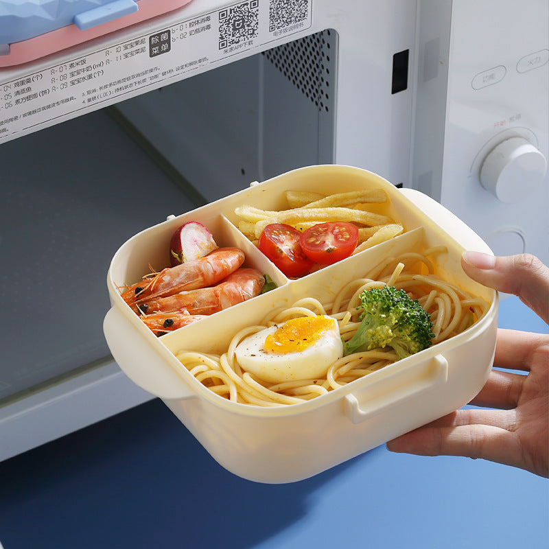 Microwaveable Portable Lunch Box with Compartments and Cutlery