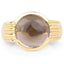 Anillo de Compromiso de Plata Esterlina con Cuarzo Ahumado Baño de Oro Amarillo de 14K