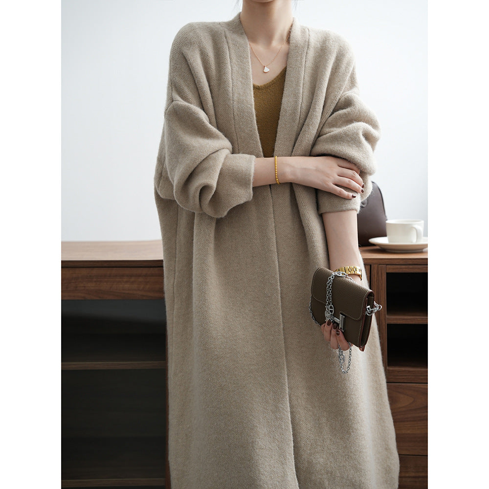 Cardigan en tricot à manches longues unies pour femmes