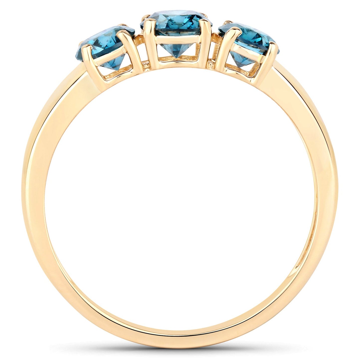 Bague de fiançailles en diamant bleu véritable de 1,03 carat en or jaune 14K