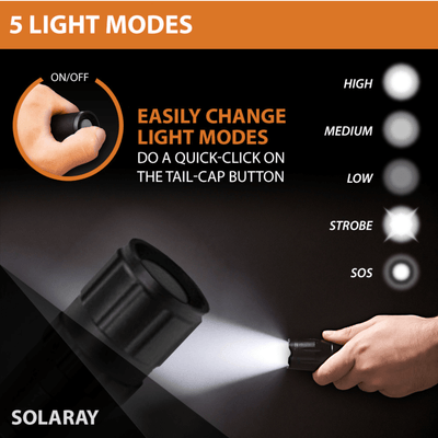 Solaray ZX1-XL Tactical Flashlight - Durable & Versatile