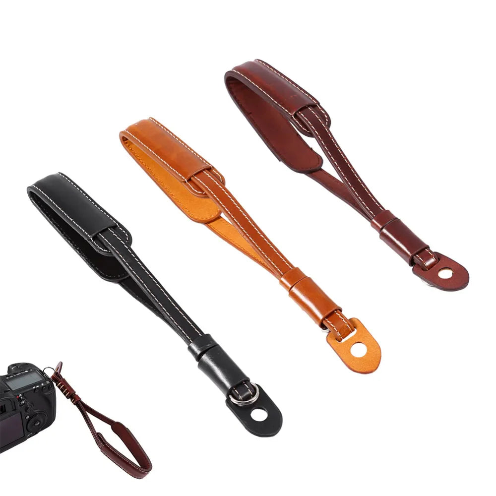 19cm PU Leather Camera Hand Strap For Nikon Fuji For Sony DSLR SLR Camera Wrist Strap - Korvel