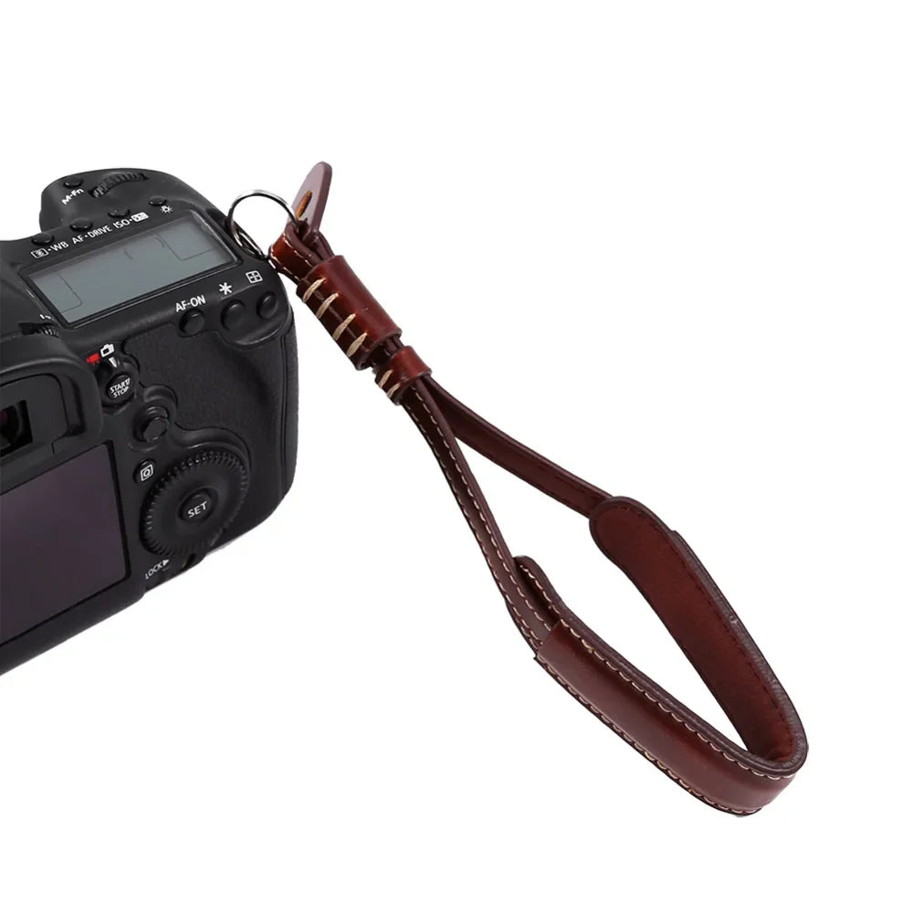 19cm PU Leather Camera Hand Strap For Nikon Fuji For Sony DSLR SLR Camera Wrist Strap - Korvel
