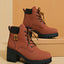 Chunky Heel Plus Size Martin Boots - Fashionable All-Match Style