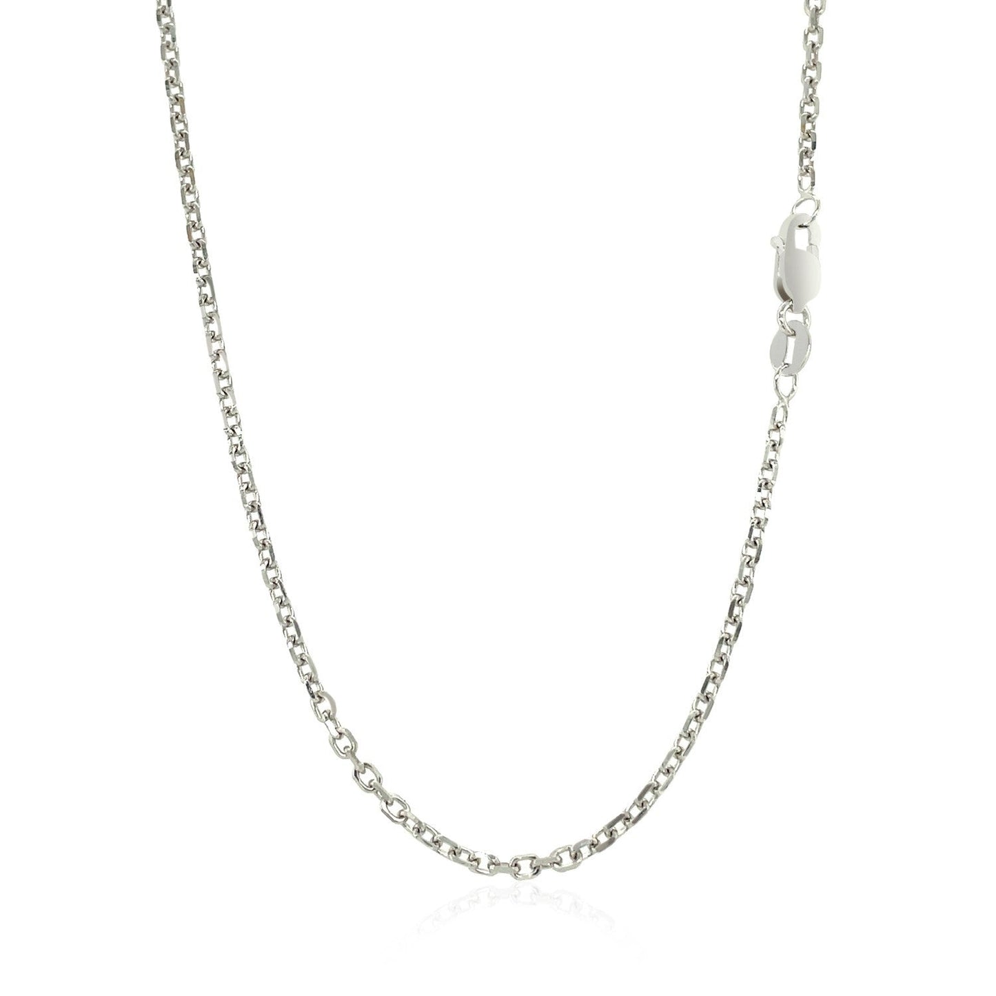 Chaîne en or blanc 14k avec maillons en câble et finition diamantée - 1,8 mm