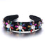 Retro Baroque Large Pearl Flower Set with Colorful Diamonds Fashion Hair Hoop - Korvel