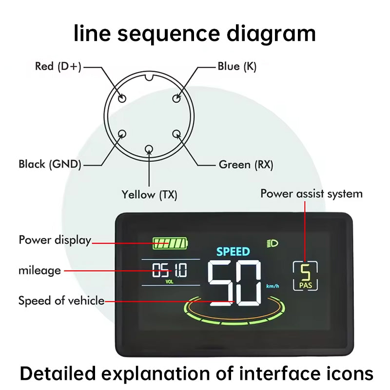 Waterproof Color LCD Meter H6C for E-Bikes