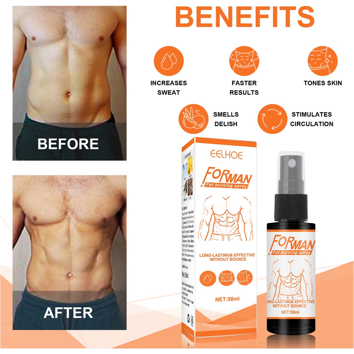Men's Abs Spray Vest Line Body Sculpting Cream Exercises Chest To Increase Muscle Body Care - Korvel