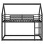Twin over Twin House Bunk Bed with Built-in Ladder - Black