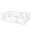 Queen Size Wood Floor Bed Frame with Fence and Door White(OLD SKU:WF289663AAK) - Korvel