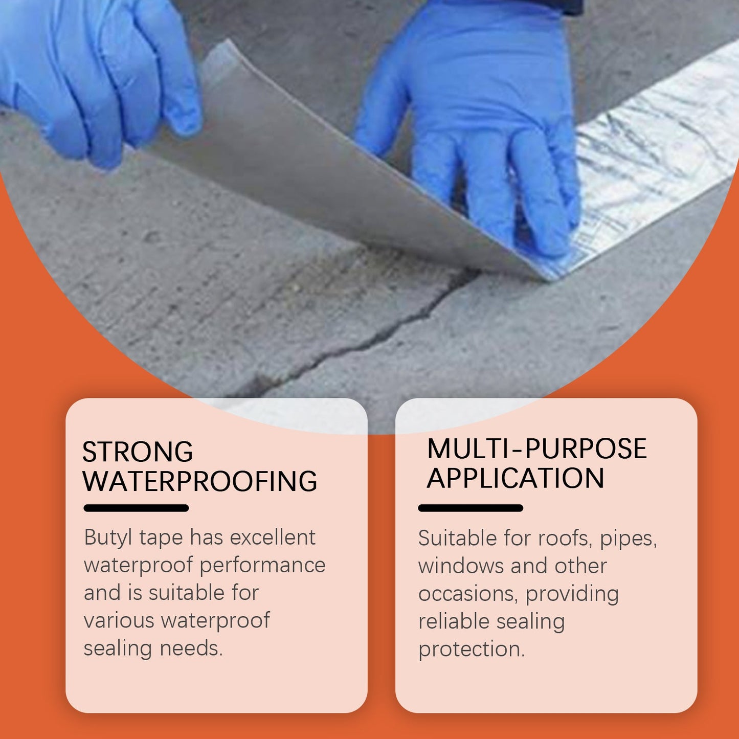 Waterproof Butyl Tape, Roof Repair Leakage Plugging Moisture-Proof High-Stick Self-Adhesive Aluminum Foil Waterproof Roll - Korvel