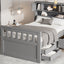 Twin Size Captain Platform Bed Frame with Storage in Gray