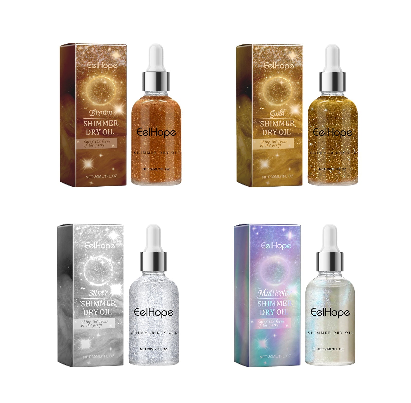 Party Body Glitter Oil, Naturally Brightening And Long-Lasting Moisturizing Party Dance Shine Shine Shine - Korvel