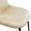 A set of 2 high back dining chairs with PU artificial leather soft cushions and metal legs, decorated with large soft cushions - Korvel