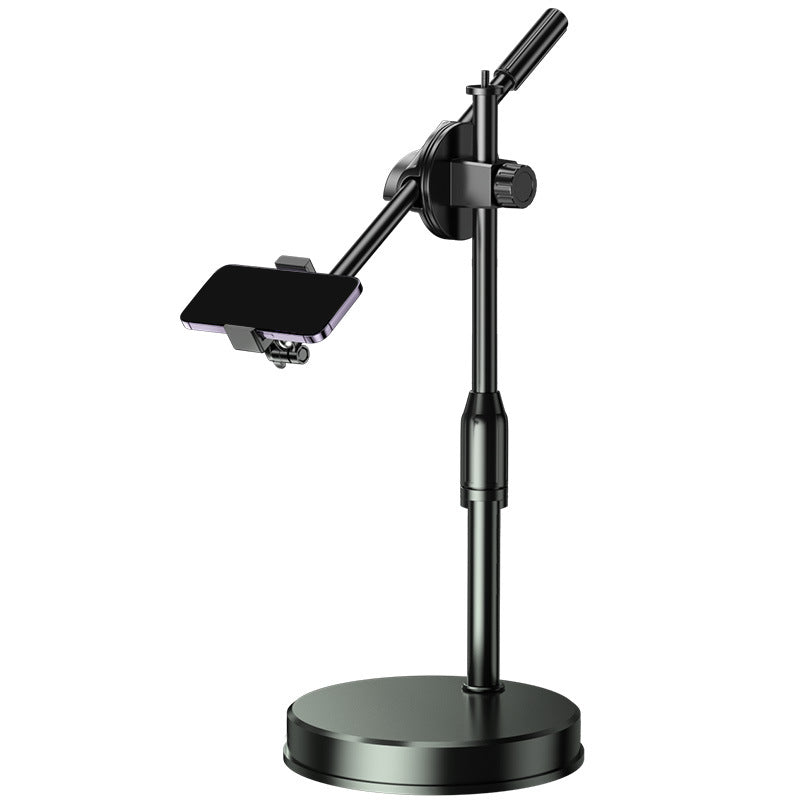 Mobile Phone Overhead Shooting Stand for Food Photography, Drawing, and Live Streaming - Adjustable Dual-Camera Position Desktop Phone Holder with Fill Light - Korvel