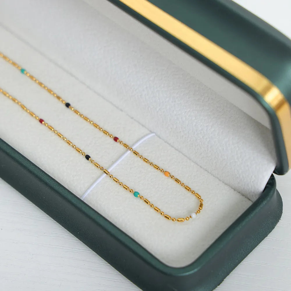 Simple rice bead splicing rice bead chain design drop glaze clip bead chain - Korvel