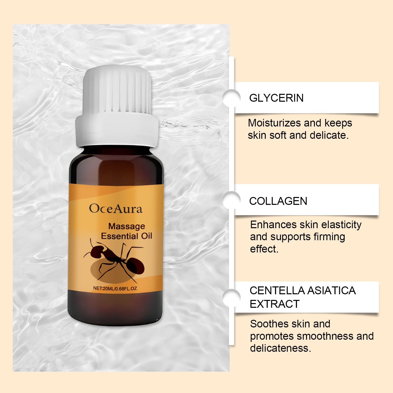 Skin Massage Treatment Essential Oil Improves Skin Elasticity, Softness, Firmness And Light Non-Sticky Massage Oil - Korvel