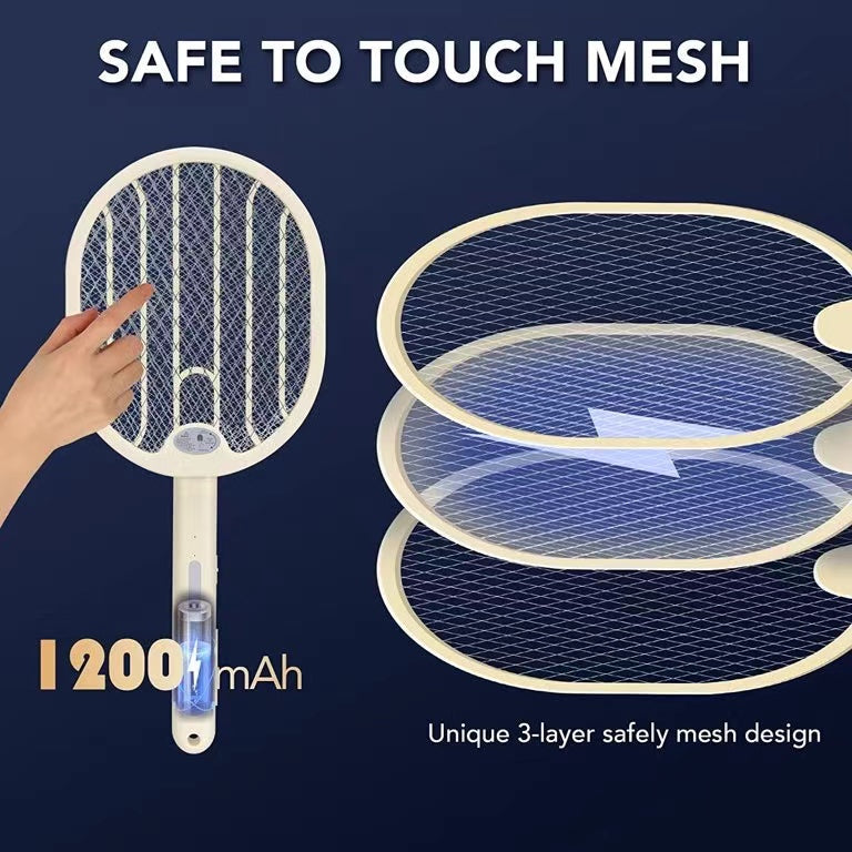 Foldable Electric Fly Swatter with Rotatable Handle