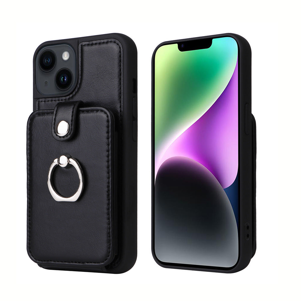 Suitable for iPhone 14 wallet phone case  Apple 13 Promax flip cover protective case accordion card insertion phone leather case - Korvel