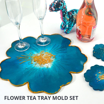 Cherry Blossom Coaster Mold Set - Silicone Craft Molds
