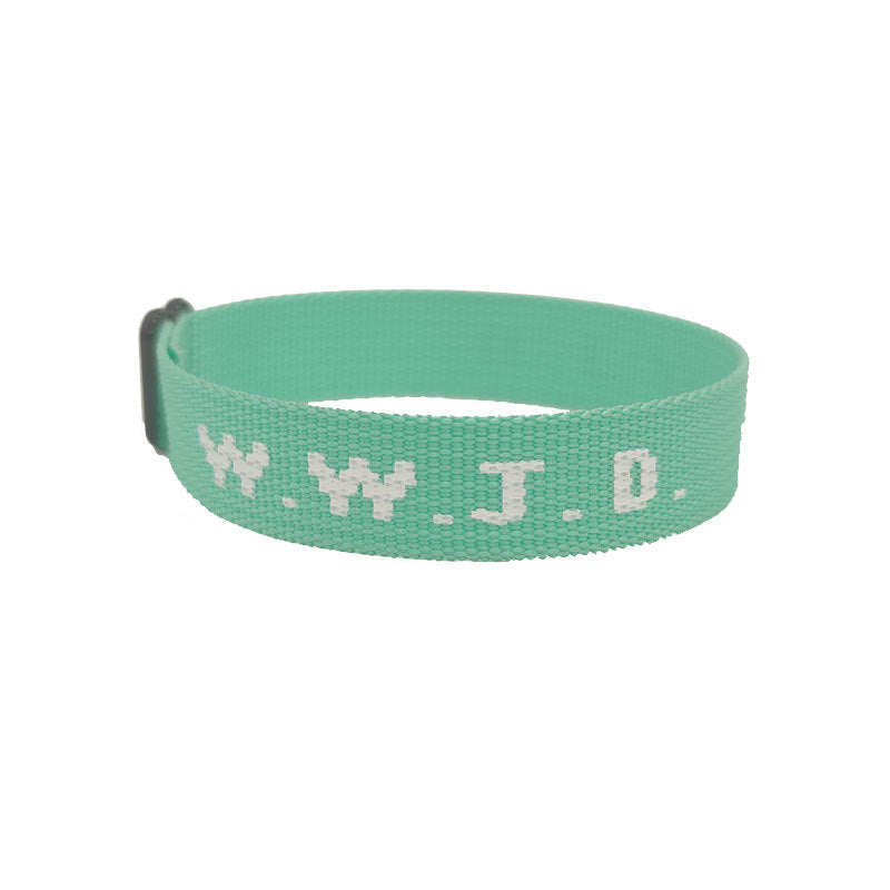Alphabet Jacquard Printed Wrist Strap Bracelet Strap Unisex WWJD Bracelet Adjustable Bracelet - Korvel