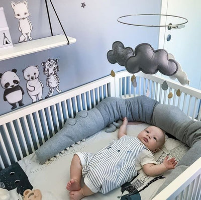 Soft Crocodile Plush Pillow - Bed Rails Crib Bumper Animal Shape Nursery Cradle Decor, Best Gift For Baby Toddler and Children - Korvel