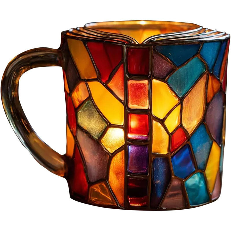 Painted Book Mug - Unique 3D Design for Coffee Lovers
