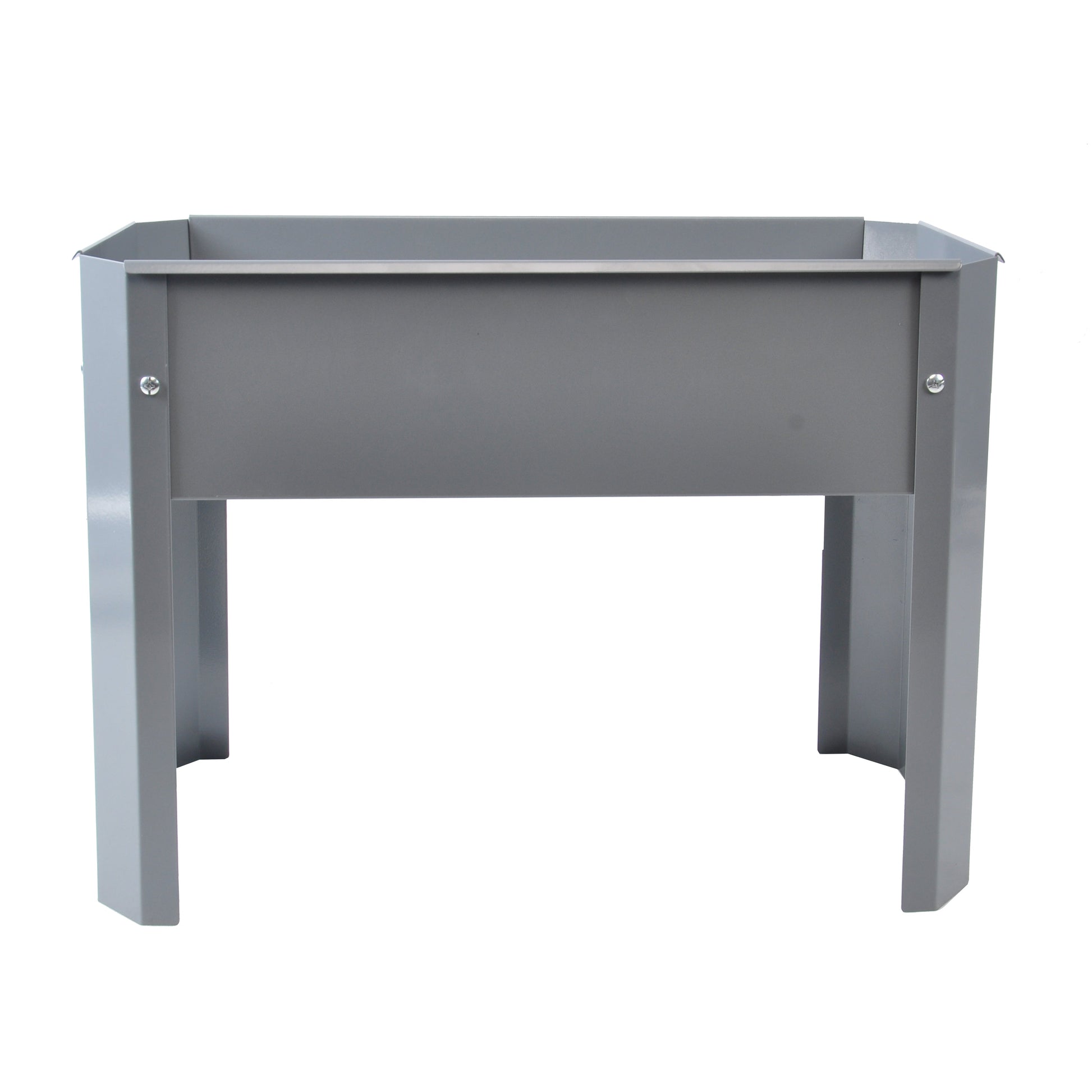 Elevated garden bed, metal elevated outdoor flowerpot box, suitable for backyard and terrace, large flowerpot Grey + Steel - Korvel