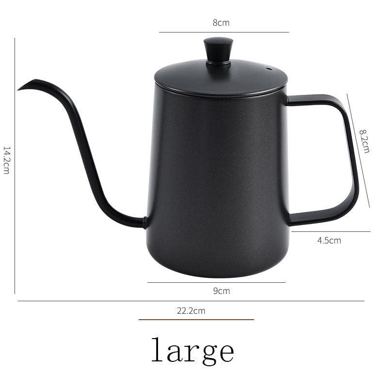 Household coffee hand brewing pot with narrow mouth and long mouth coffee pot with lid - Korvel