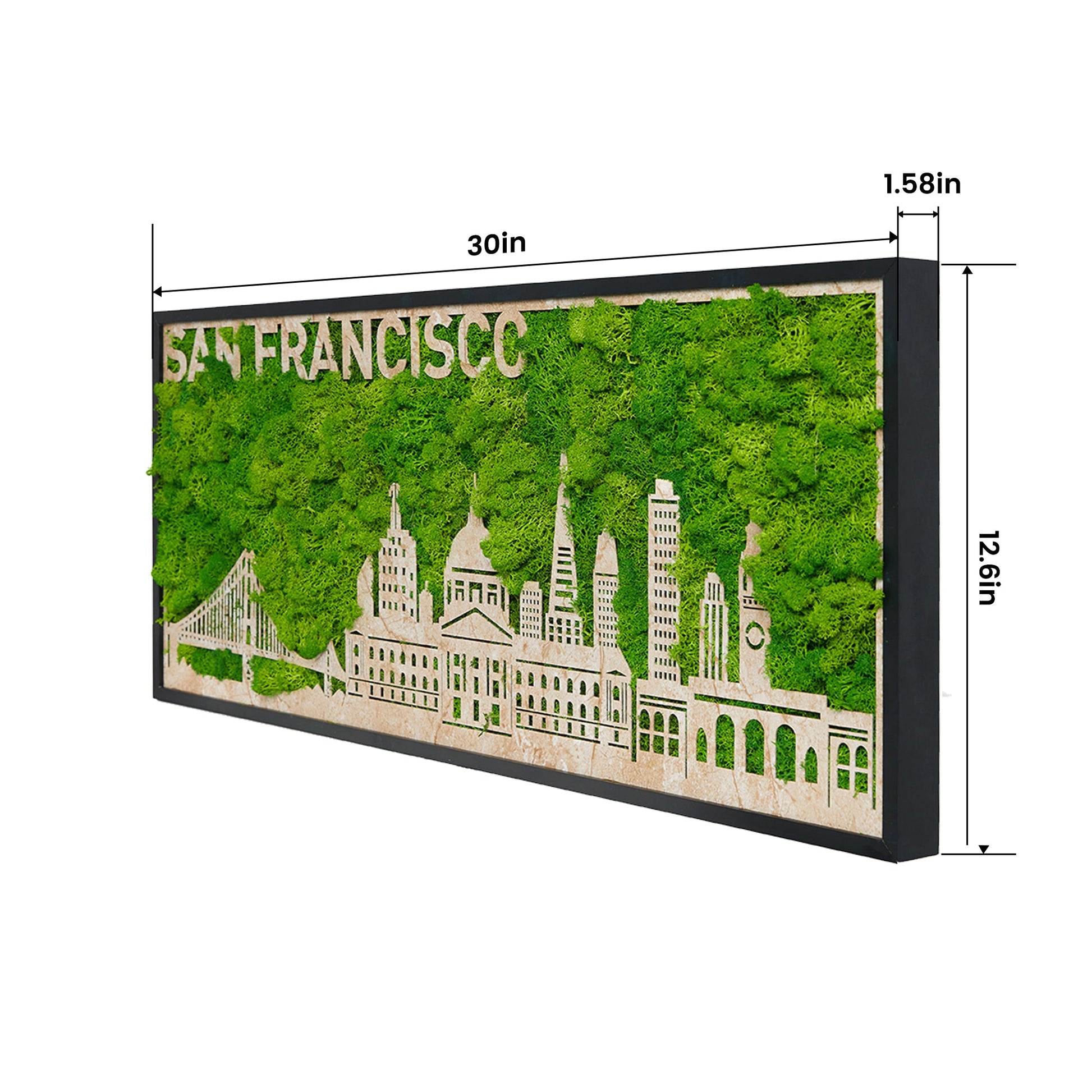 San Francisco Moss City Silhouette Metal Wall Art - Korvel