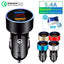 Cargador de coche USB dual QC3.0 con pantalla LCD