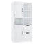 Bathroom storage cabinet with doors and drawers, multiple storage spaces, independent, open adjustable shelves, white - Korvel