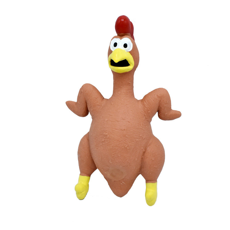 Pet Dog Toy Squeaky Chicken Latex Chew-Resistant for Large and Medium Dogs Boredom Relief Sound-Making Toy for Puppies - Korvel