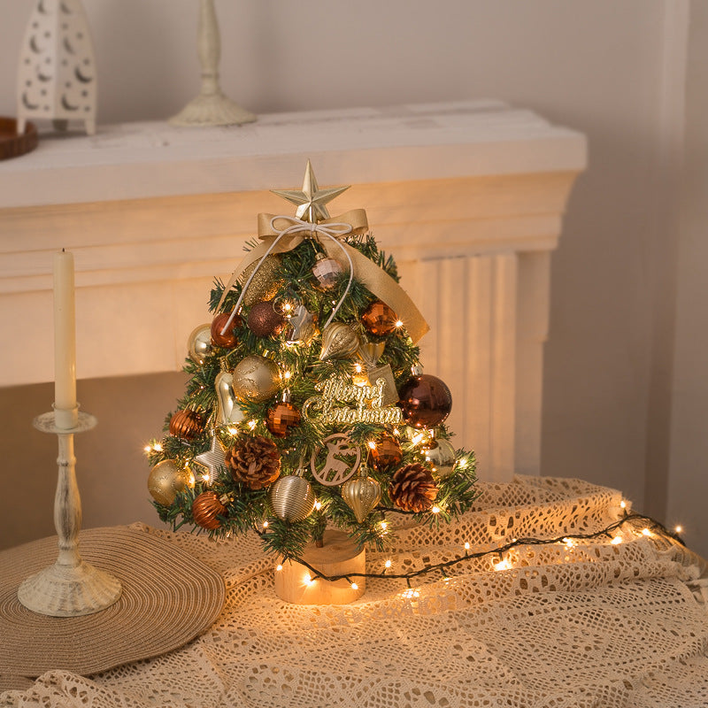 Christmas Tree Small Tree Christmas Decorations Mini Set with Tree Lights Christmas Tree Ornament - Korvel