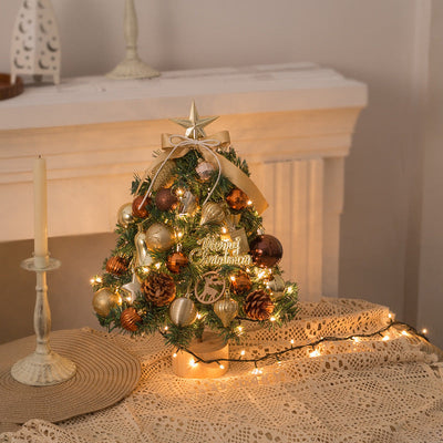 Christmas Tree Small Tree Christmas Decorations Mini Set with Tree Lights Christmas Tree Ornament - Korvel