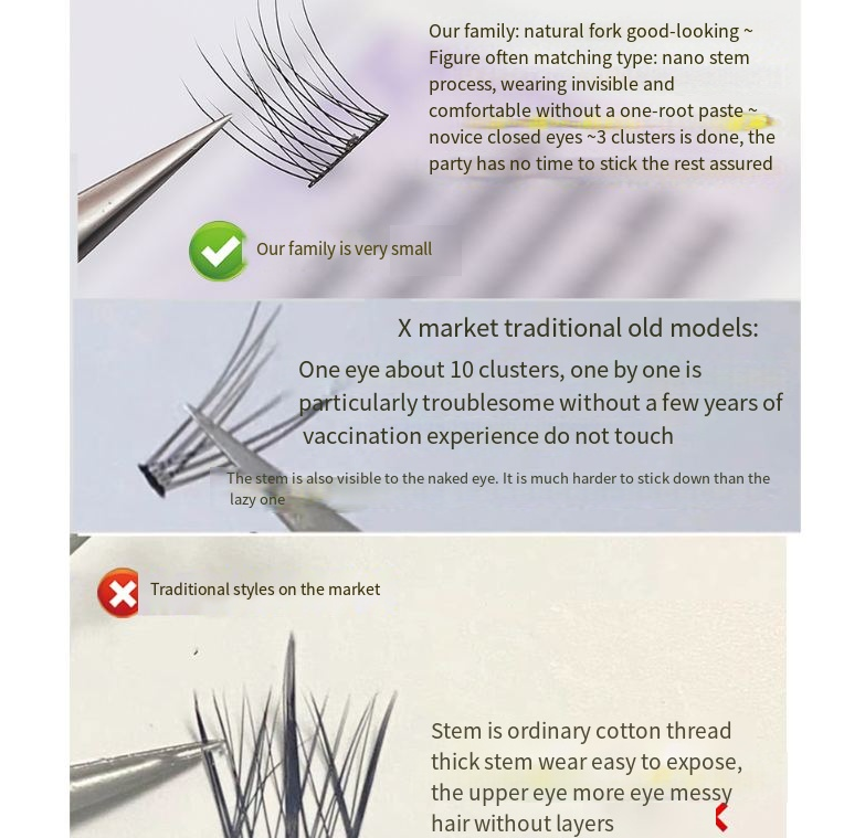 Lazy Fish Tail False Eyelashes Trilogy Natural Simulation Thick Single Cluster Lazy Series Deviruchi Eyelashes - Korvel
