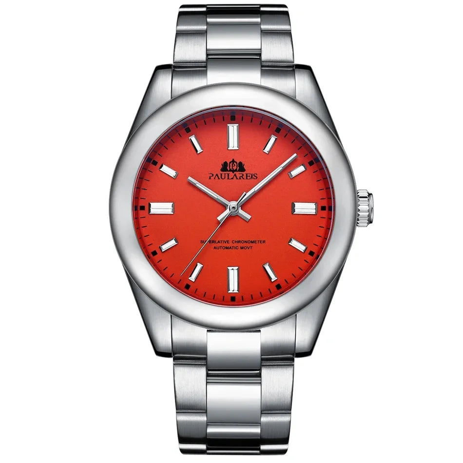 Luxury Automatic Watch for Men - Colorful Stainless Steel 41mm