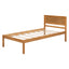 Elegant Twin Platform Bed Frame with Headboard - Oak Finish