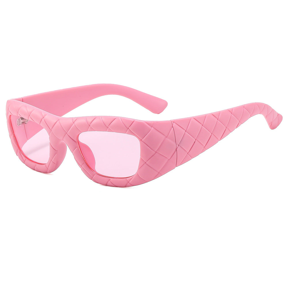 Weaving design frame, personalized fashion sunglasses, men's and women's high-end sense, European and American ins trend sun protection sunglasses - Korvel