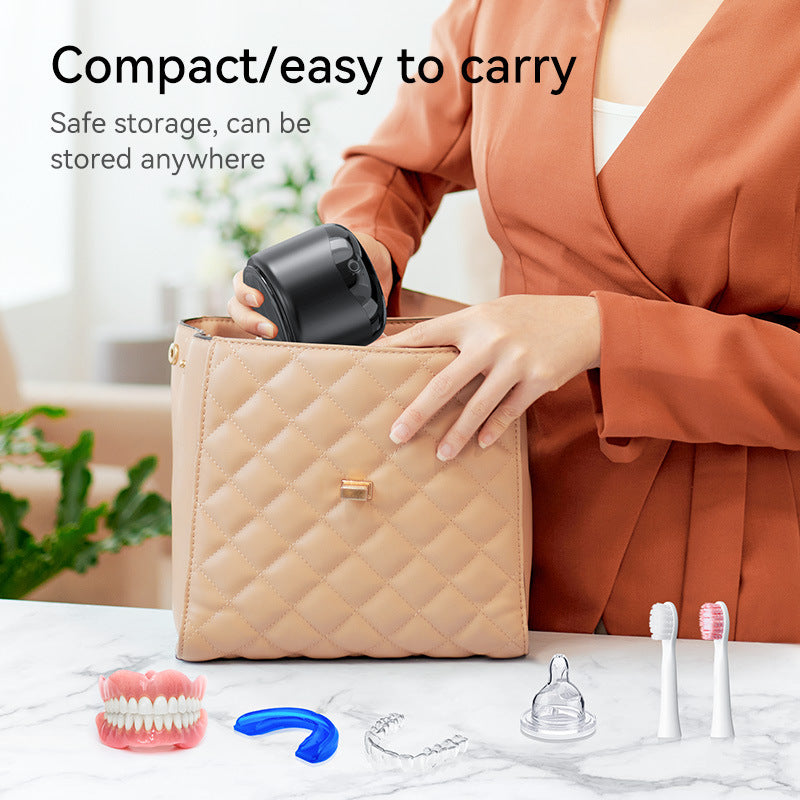 Ultrasonic cleaning machine portable and multifunctional home jewelry denture cleaner toothbrush head and tooth cover cleaner - Korvel