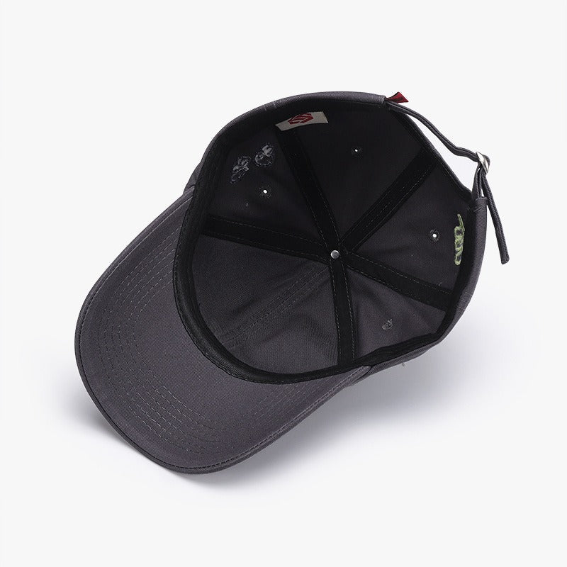 Letter Embroidery Fashion Outdoor Curved Brim Baseball Hat Versatile Simple Cross border Sunscreen Women's Black Cap - Korvel