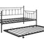 Retro Black Metal Double Bed with Flexible Ear Shaft