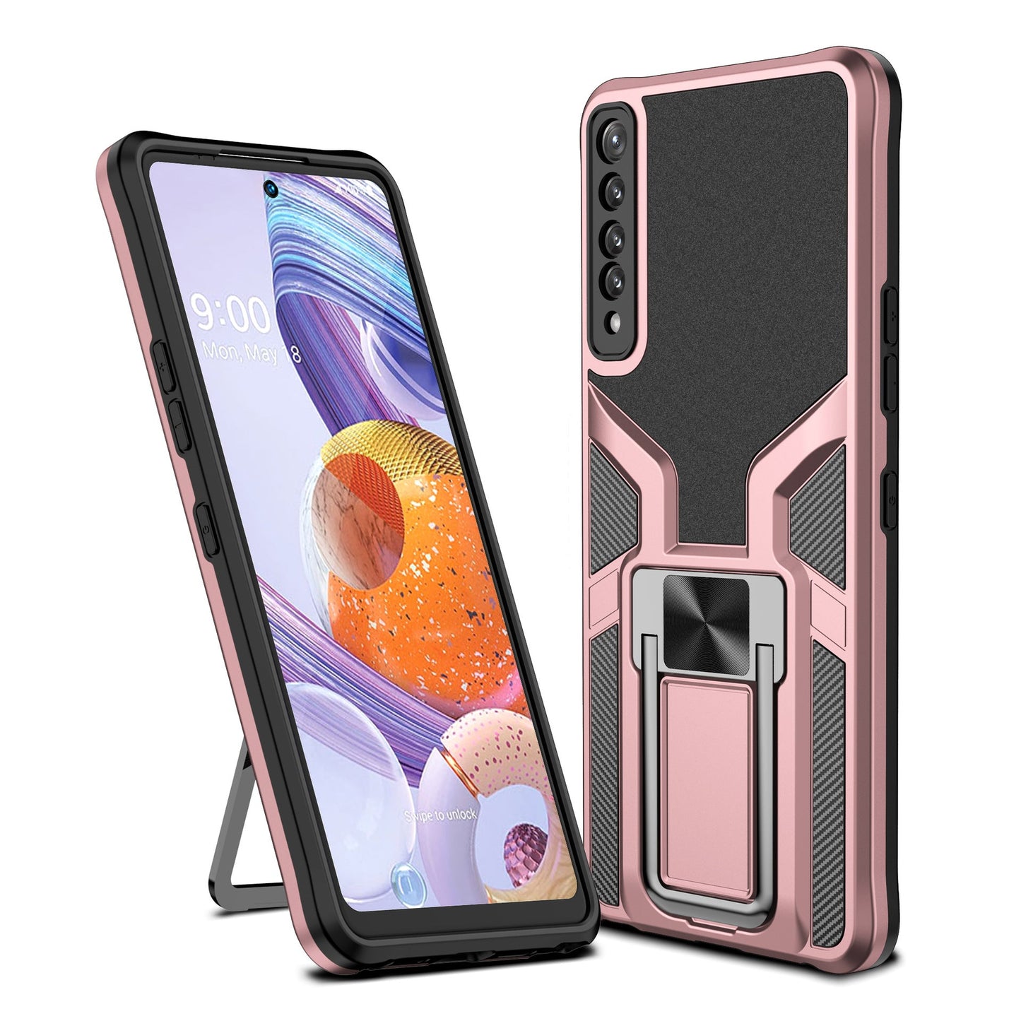 Suitable for LGSTYLO7 Mobile Phone Shell Lgstylo7 Protective Cases Creative Car Bracket Magnetic Cover - Korvel