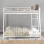 Premium Metal Floor Bunk Bed - Twin over Full in White