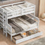 Wood Twin over Full Bunk Bed with 2 Drawers  White - Korvel