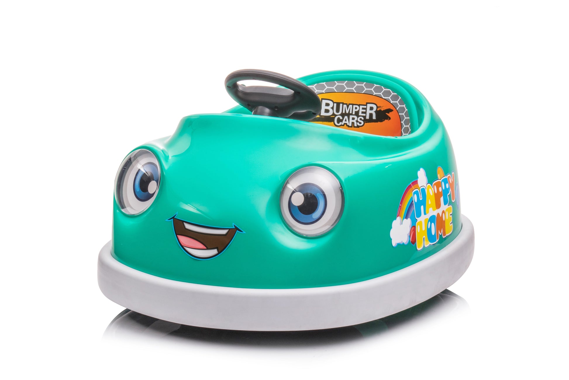 Bumper Car for Kids, 12v Dual Drive 1-6 Years Old Children's Electric Car with Pushrod Dinner Plate  Music Rocking Horse - Korvel