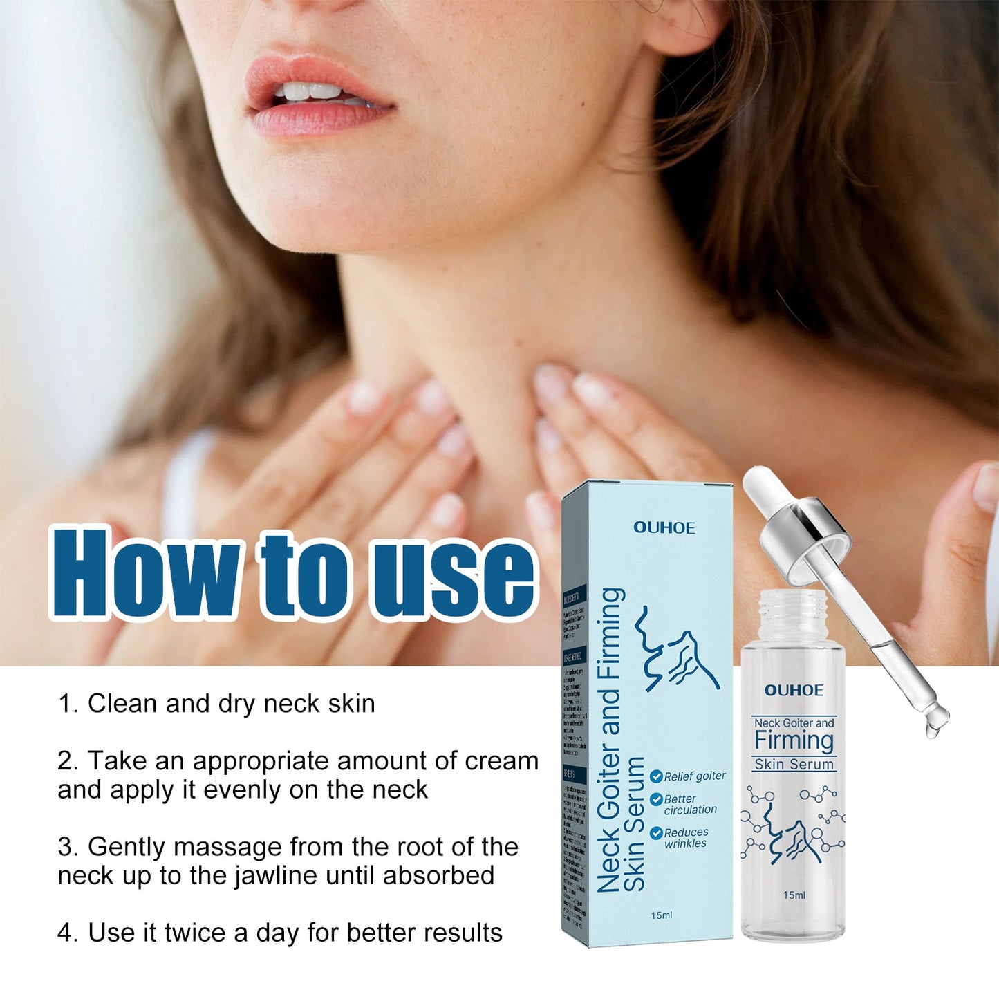 Neck Firming Essence, Lighten Fine Lines Lift Neck Moisturizing And Brightening Essence - Korvel